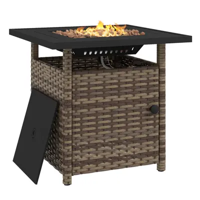 Outsunny 50,000 BTU Rattan Fire Pits for Garden, Fire Pit Table, Brown