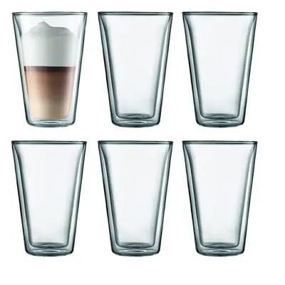 Bodum Canteen Double Wall Glass Set, Mouth Blown Borosilicate Glass - 0.4 L, Transparent, Pack o