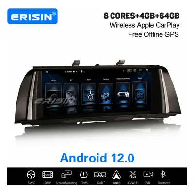 10.25" IPS 8-Core Android DAB+ Car Stereo For BMW 5er F10/F11 CIC Satnav CarPlay WiFi Bluetooth 