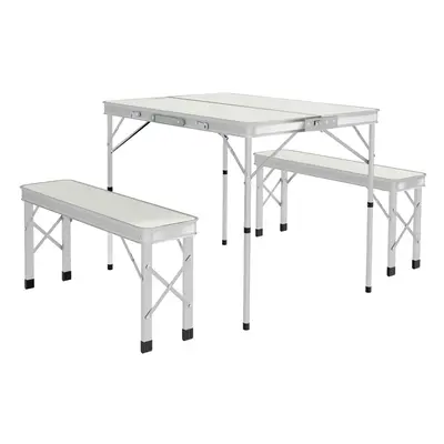 Outsunny Camping Picnic Table and Benches Folding Aluminium Garden Table Set