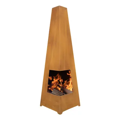 Corner Access Pyramid Chiminea, Wood Burner, Heater for Outdoors/Gardens/Patio, W45cm x H150cm -