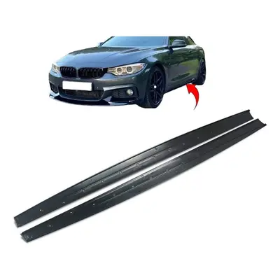 BMW Series F32 F33 F36 Performance Style Side Skirt Extension Blades Gloss Black