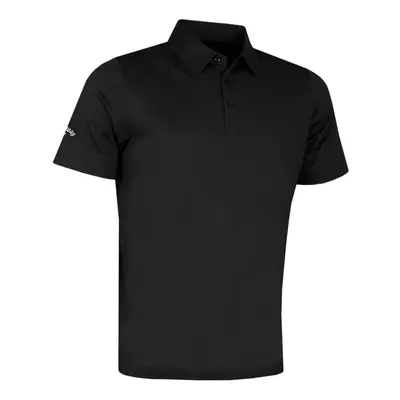 (L, Caviar) Callaway Golf Mens Swingtech Solid Stretch Moisture Wicking Polo Shirt