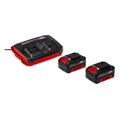 Einhell 2x 4.0Ah Battery And Twin Charger Kit For Power X-Change 18V Twinpack