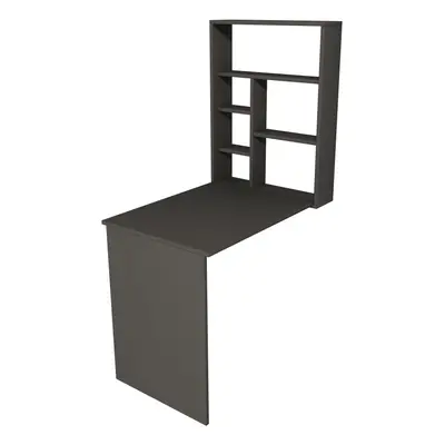 (Anthracite) Computer Desk with Shelves Foldable Desk Merril