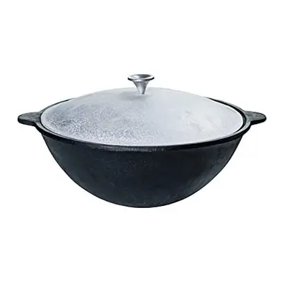 TEXAS CLUB Cast Iron Pot Uzbek Kazan with Aluminum Lid for Kamado Bono Media/Grande/Limited Gril