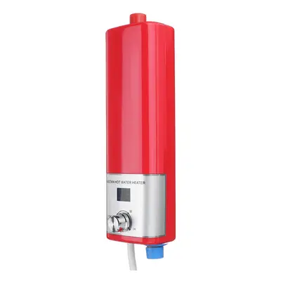 (Red) 5500W Electric Tankless Water Heater Instant Hot Under Sink IPX4 Waterproof