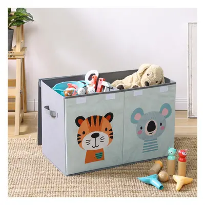 Large Toy Storage Box - Fabric Chest with Lid - Organise and Store Kids Toys in Nursery Living R