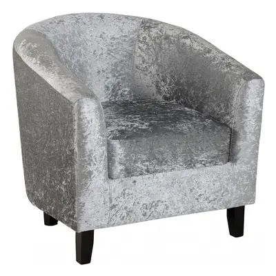 Seconique Hammond Crushed Velvet Deep Cushioned Tub Chair - Silver