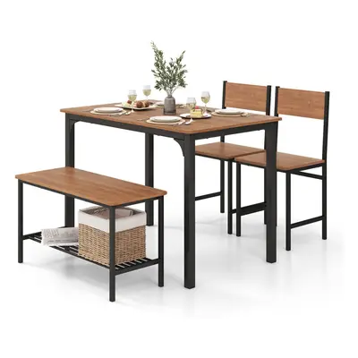 4-Piece Modern Dining Table Chair Set Industrial Gathering Table Set