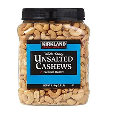 Kirkland Signature Unsalted & Roasted Cashews, 1.13kg