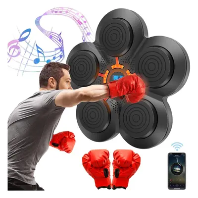 Music Boxing Machine, Music Electronic Wall Target Training Devices with Lights, Bluetooth Senso