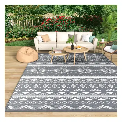 (150 x 240cm) Outdoor rug for patio waterproof, reversible garden rug 150x240cm, lightweight fol