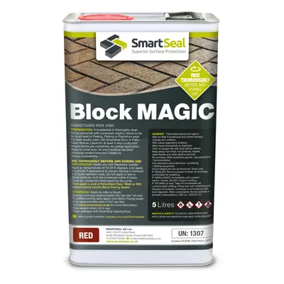 (Red, Litres) Smartseal Block Magic - Re-Colouring Block Paving Sealer. Superior to Concrete Pai