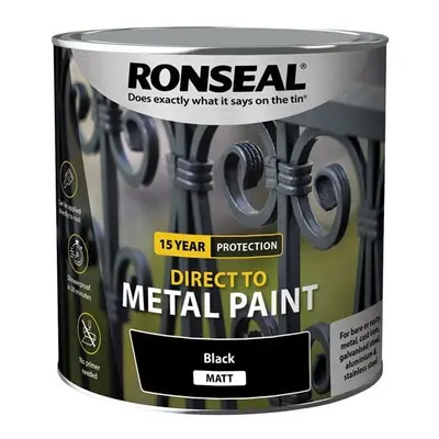 Ronseal Direct to Metal Paint Black Matt 2.5 litre