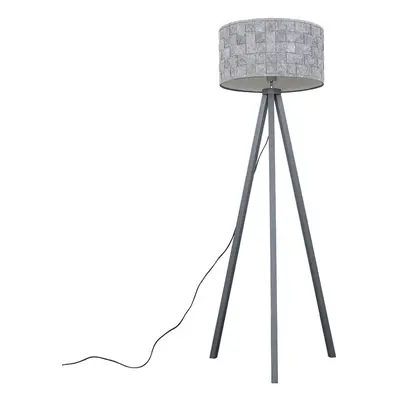 Barbro Tripod Wood Grey Floor Lamp