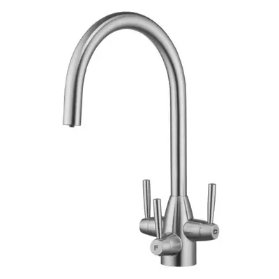 FilterLogic Bali Way Mixer Filter Tap - Brushed Steel + Free Filter System