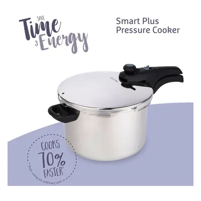 Prestige Smart Plus Pressure Cooker in Stainless Steel with Two Settings - L