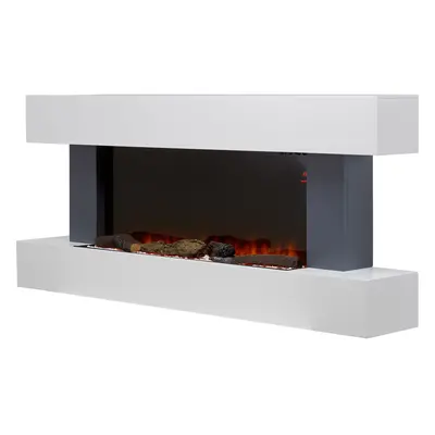 Warmlite Hingham WL45033N Log Effect Wall Mounted Fire - White