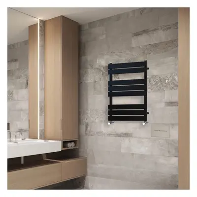 (800x600mm) NRG Flat Panel Heated Towel Rail Bathroom Rad Radiator Black