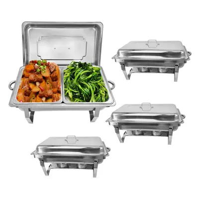 (4 Pack) Stainless Steel Chafing Dish Buffet Set with Pan