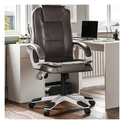 (Brown) Charlton Office Chair Faux Leather Padded High Back