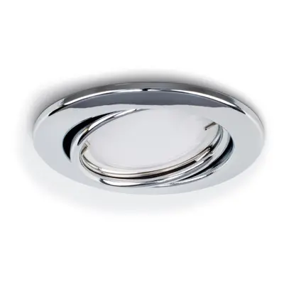 Pack of Fire Rated Polished Chrome Tiltable GU10 Modern Round Recessed Ceiling Downlights