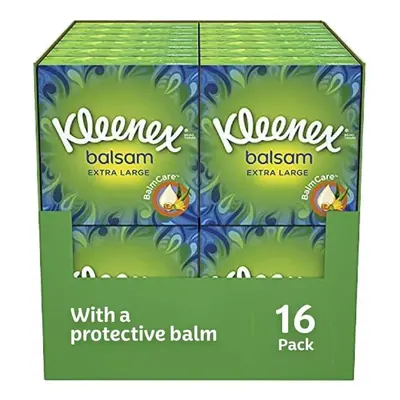 Kleenex Balsam Extra Large Tissues in Compact Boxes- Balm Tissues - Protect and Soothe Your Nose