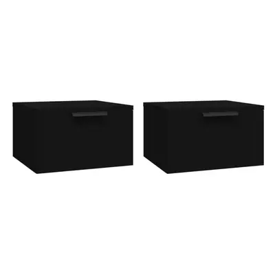 (2 pcs) vidaXL Wall-mounted Bedside Cabinets Bedroom Floating Nightstand Wall Cabinet