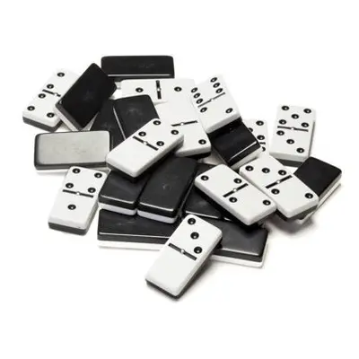 WE Games Two-Toned Black & White Double Dominoes with Spinners - Ide