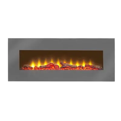 Sureflame WM-9505 Electric Wall Mounted Fire with Remote in Grey, Inch