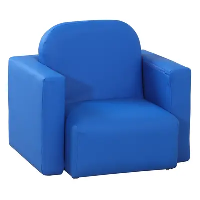 HOMCOM Kids Sofa Set in Child Table and Chair Set Toddler Armchair Blue