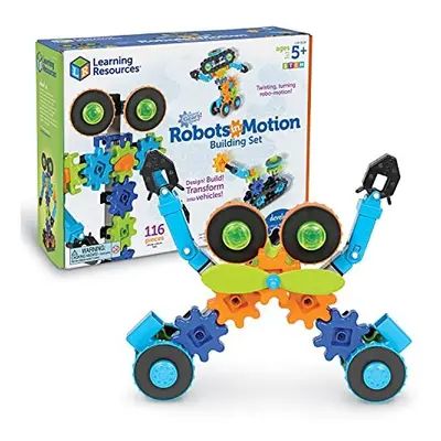 Learning Resources Gears! Gears! Gears! Robots in Motion Building Set, Robot Toy, STEM Robot, En