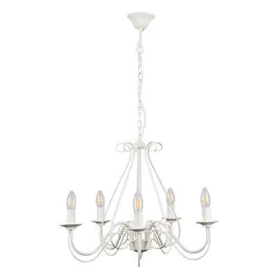 5 Way White Ceiling Light Chandelier