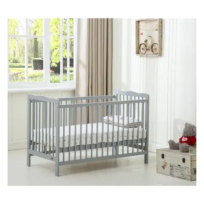 (Grey) MCC BEBAY COT BED Brooklyn Baby Cot Crib with Water Repellent Mattress