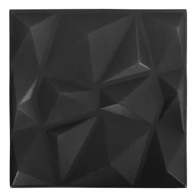 vidaXL 12x 3D Wall Panels Diamond Black Self-adhesive DIY Wallpaper Cover