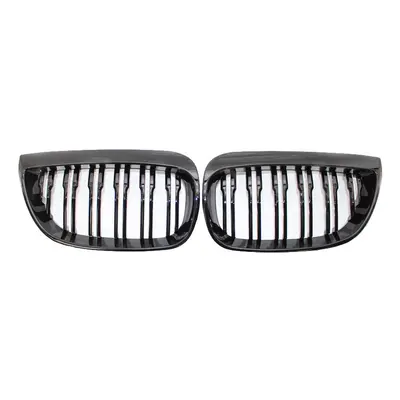 Front Kidney Double Line Grille Sport Grill Replacement For- E81 E87 E88 Series GLOSS BLACK