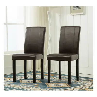 (Brown) MCC Set of Faux Leather Dining Chairs For Home & Commercial