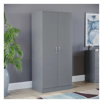 (Grey) Riano Door Wardrobe Hanging Rail Shelf Storage