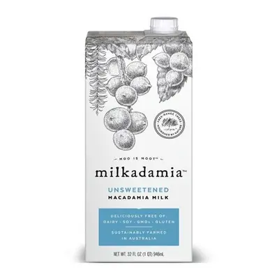 Milkadamia 32 fl oz Milk Unsweetened Macadamia, Pack of