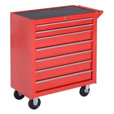 DURHAND Roller Tool Cabinet Storage Chest Box Garage Workshop Drawers Red