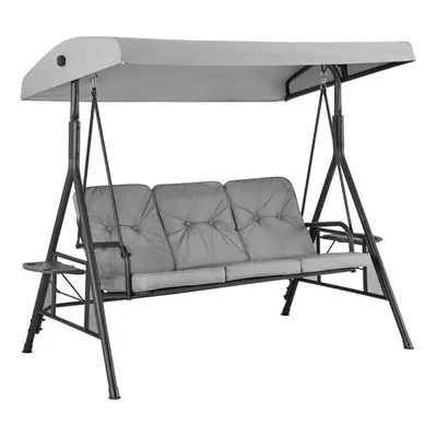 (GREY) LIVIVO 3-Seater Garden Swing Chair with Canopy