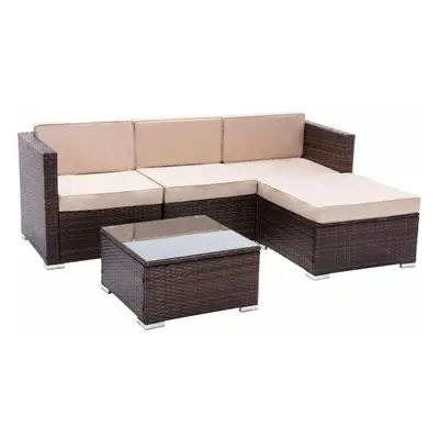 (Brown) 5pc MCC Rattan Outdoor Garden Furniture Set