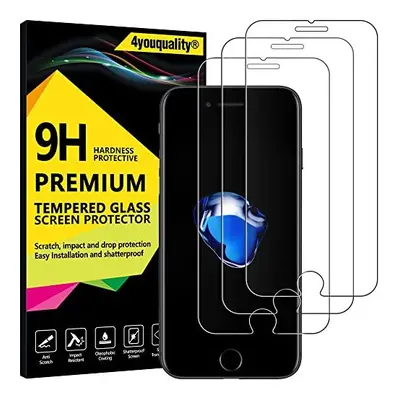 4youquality [3-Pack] iPhone and iPhone Screen Protector, Premium Tempered Glass Film [LifetimeWa