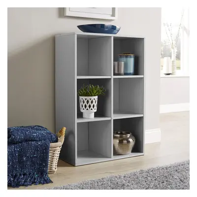 Grey Storage Cube Shelf Bookcase Wooden Display Unit Organiser Furniture