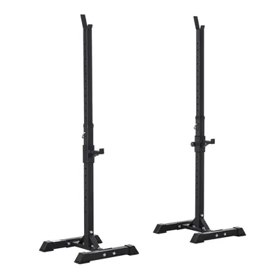 HOMCOM Power Rack Weight Stand Bar Barbell Squat Stand Spotter, for Home Workout