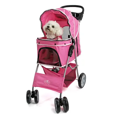 Pet Dog Puppy Stroller Pushchair Pram in Pink Easipet