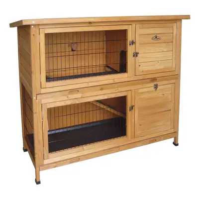 Wooden Rabbit Hutch / Guinea Pig - 4ft Two Tier Wood Pet House