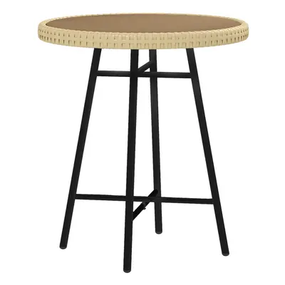 Outsunny PE Rattan Side Table for Indoor, Outdoor, Balcony, Patio, Natural