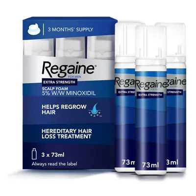 Regaine Extra Strength Scalp Cutaneous Foam 3x ml, Treatment for Regrowth in Men with percent Mi